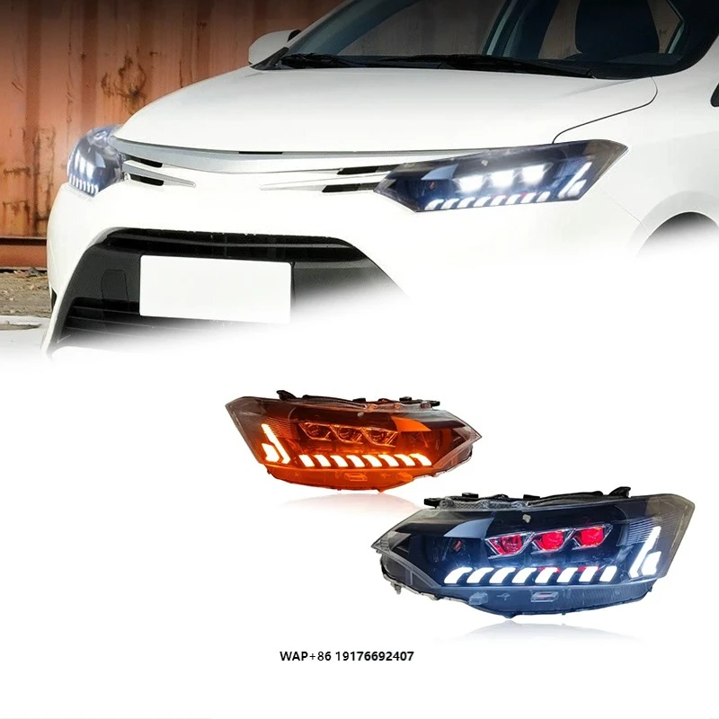

FT Car Lights forToyota Vios Headlights 2014-2016 Modified LED Projetor Headlamp Daytime Running Light Automotive Accessories
