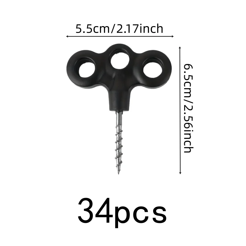 34 pcs Tent Stakes Pegs, Spiral Auger Design and Wind Resistant Hold, ideal for RV Awning Anchoring, Multipurpose