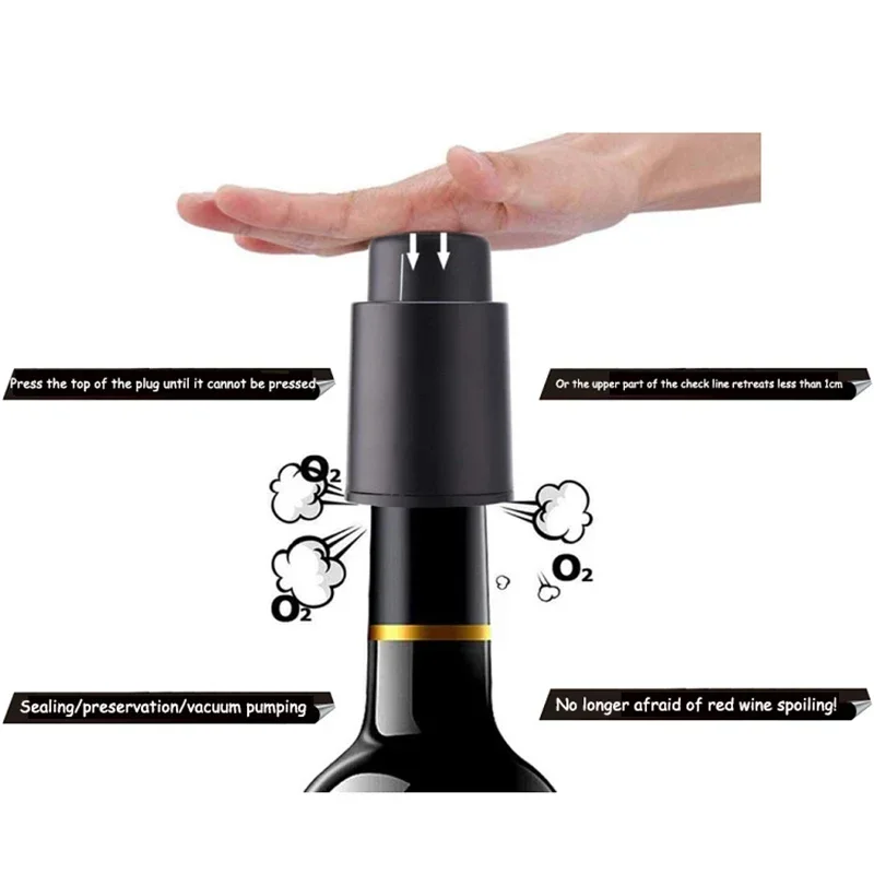 Reusable Wine Bottle Stopper with Time Scale Record Real Vacuum Wine Stoppers Wine Preserver Corks Keep Fresh for Wine Lovers