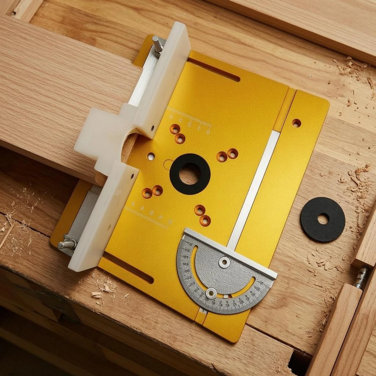 Router Table Insert Plate Angle-Adjustable Router Table Fence Guide Woodworking Tool Rounded Corners CNC Machined