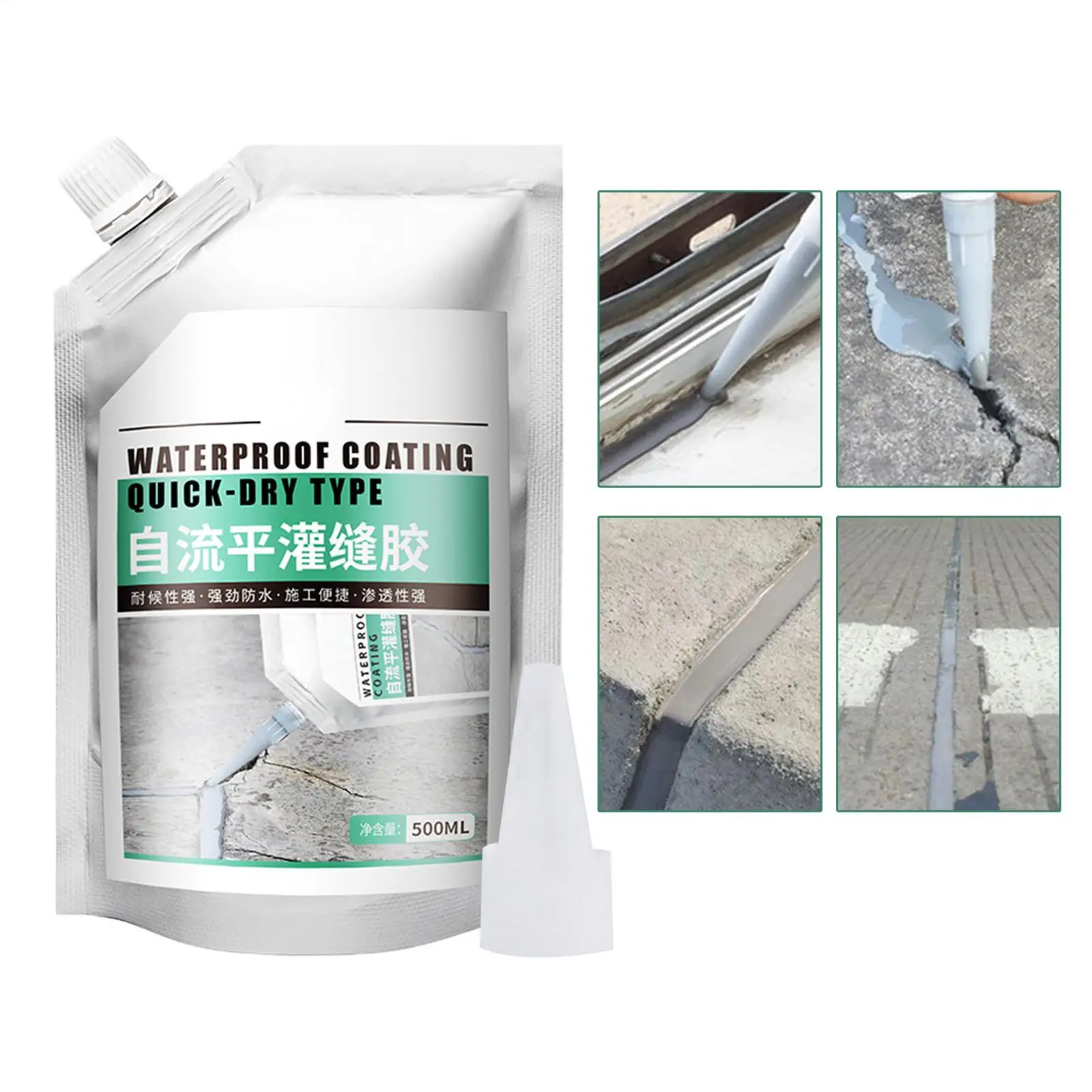 500ml Concrete Crack Filler Ground Sealing Glue Wear-Resistant Quick-Drying Crack Sealing Glue for Wood Brick Roof Stone