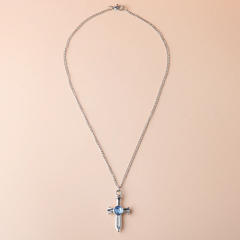 Hot Cross Necklaces Pendants Anime Cosplay Custome Metal Choker Necklace Women Men Jewelry Collier Femme 