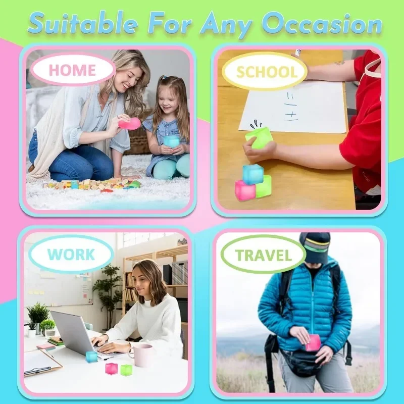 1-10PCS Nuovo 2025 Malt Zucchero Sollievo dallo stress Squishy Spremere Giocattoli Calmante Agitarsi Cubo di ghiaccio Palle Giocattoli sensoriali per I Bambini Autistici