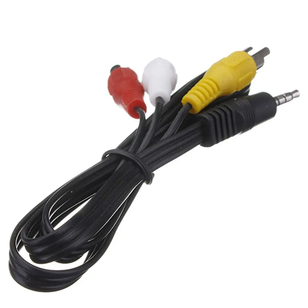 1M RCA Male Converter 3 RCA Plug Adapter 3.5MM Jack To RCA Video Cables Wire Audio Cable AV