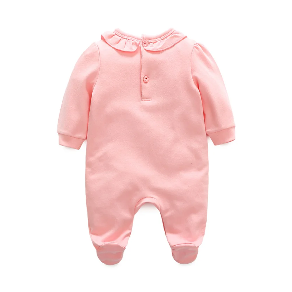 

2Pcs Infant Girls Jumpsuit 66Cm Cotton Sleeve Pink Spring Autumn Adorable Birthday Party Ceremony Wear