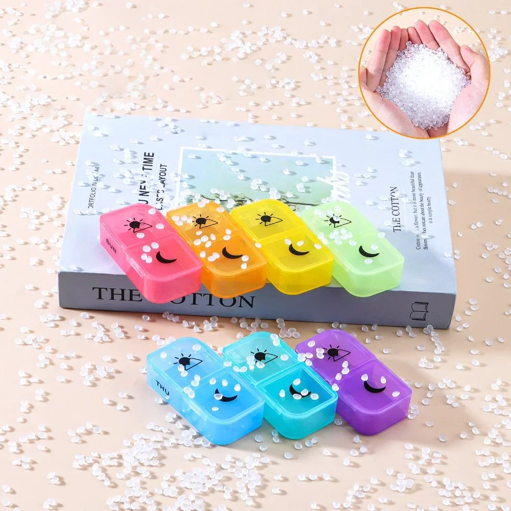 منظم أدوات حبوب أسبوعي محمول ساخن جديد Premuim 2 مرات في اليوم صندوق 14 شبكة تخزين يومي لمكملات الفيتامينات زيوت السمك #4