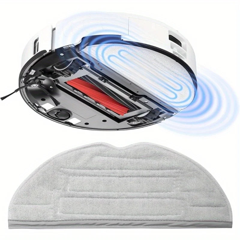 Picture 3: Suitable for Roborock Sweeping Robot Mop Holder S8/S8+/S8 Pro Ultra/S7 All Series Replacement Cleaning Cloth + Snap-On Holder Microfiber Mop Anti-Scratch Base Plate Efficient Mopping Component Sweeping Robot Accessory Upgrade Kit
