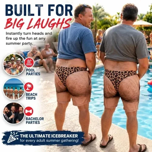 Lustige und „hässliche“ Badehose mit Po-Print für Männer, perfekt für Partys und ein Sommer-Must-have als Strandshorts-Geschenk für Freunde oder Freundchen. – Detail 3