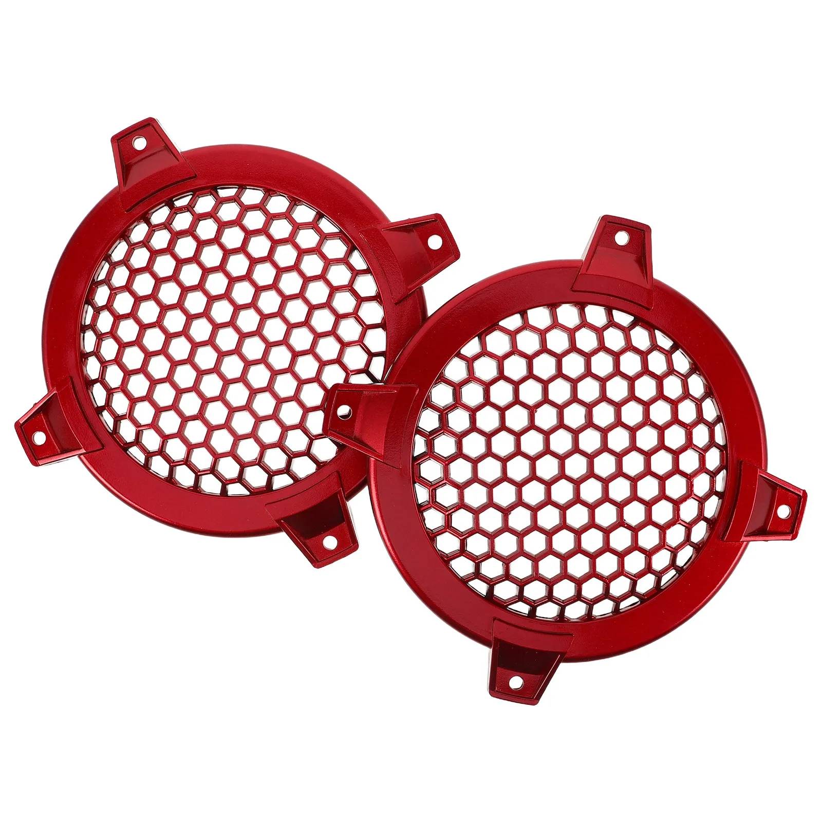 2Pcs Automotive Speaker Grille Cover 4 Inch Round Mesh Car Audio Subwoofer Horn Guard Protective Speaker Cover Decorative Ring