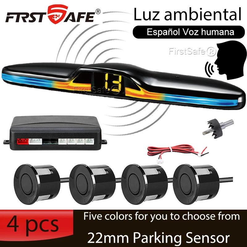 FirstSafe Factory Nuevo sistema de sensor de estacionamiento LED de luz ambiental Sistema de radares de marcha atrás Retroiluminación Parktronic