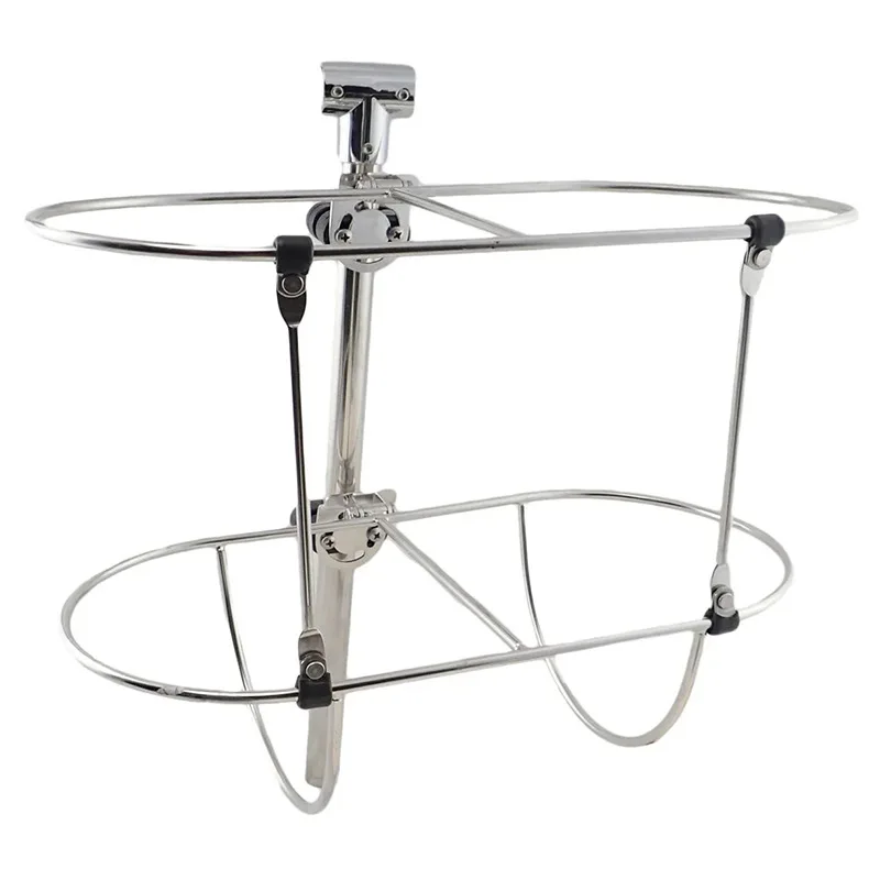 7/9/11 Inch 304 Stainless Steel Fender Folding Rack with Stanchion Clamps for Marines Boats Ships Yachts
