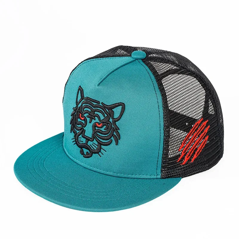 Street Dance Skate Dad Hat Adjustable Size Hip Hop Straight Brim Mesh Back Cap for Men And Women