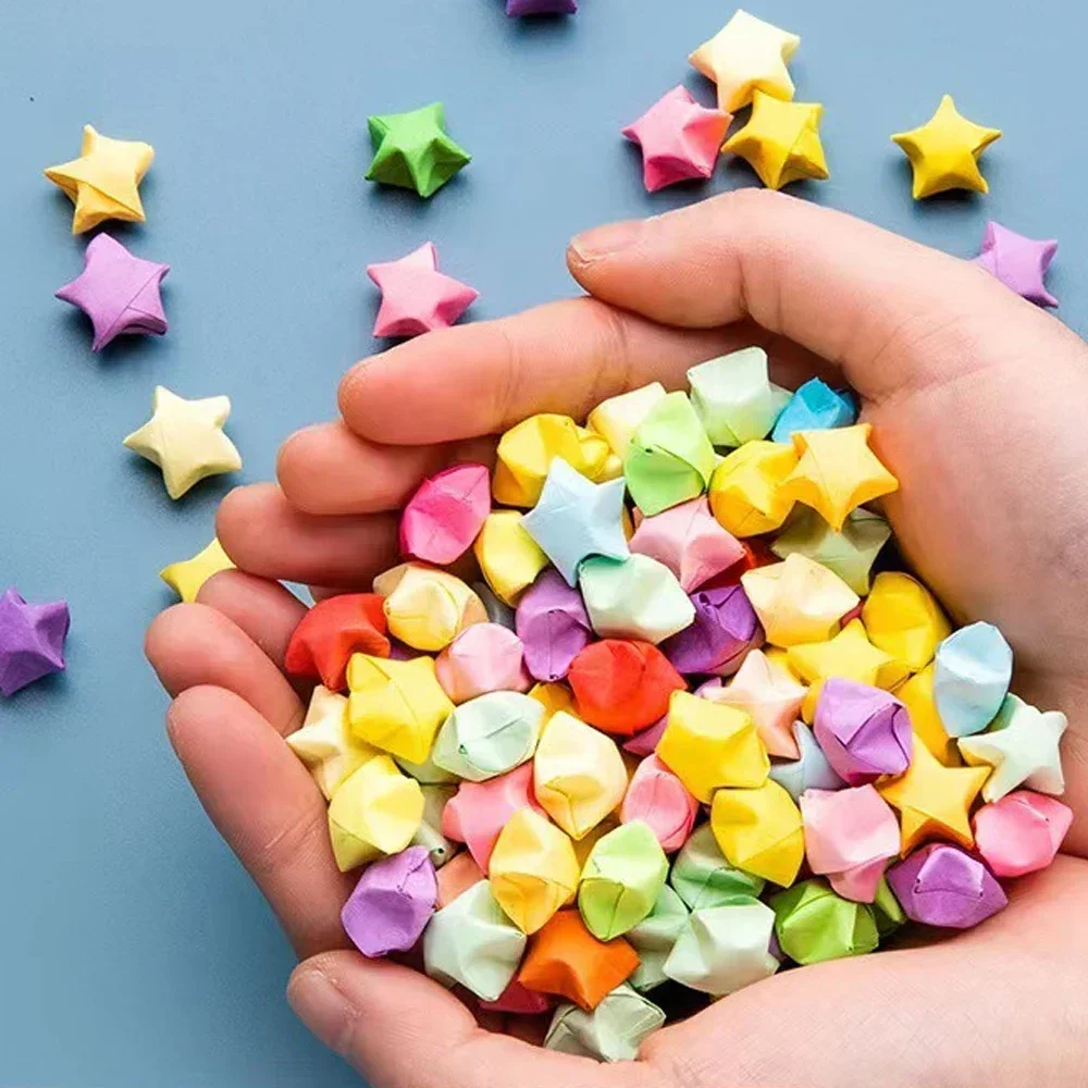 540 strisce di fogli di carta pieghevole Origami stelle di carta colorata Double Sided Lucky Star Origami bambini fai da te arti della mano fai