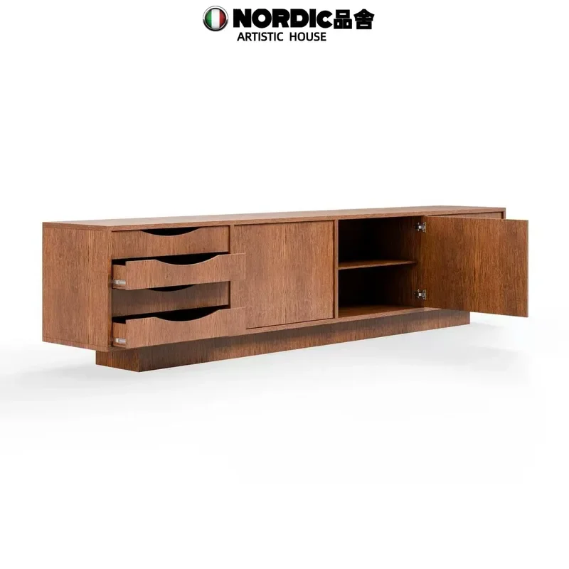 Nordic Antique Solid Wood Side Cabinet Retro Style Simple Storage TV Console Creative Living Room Furniture