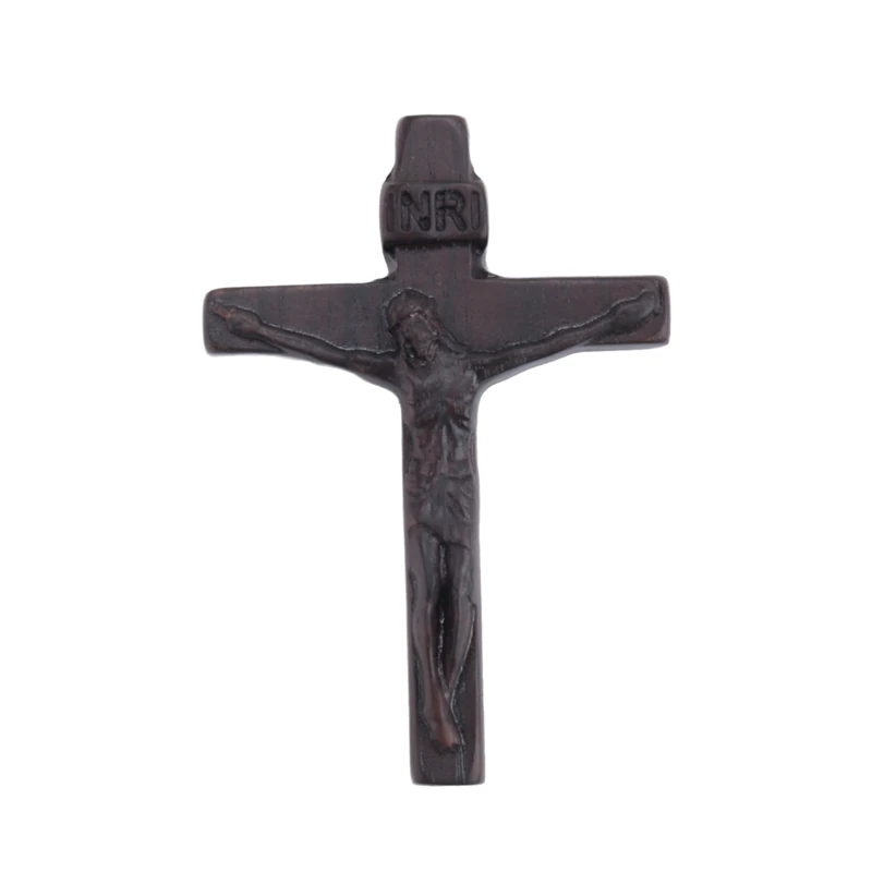 Jesus Cross Wooden Jesus Cross Crucifix Wood Pendant For Men Woman Black Sweater C