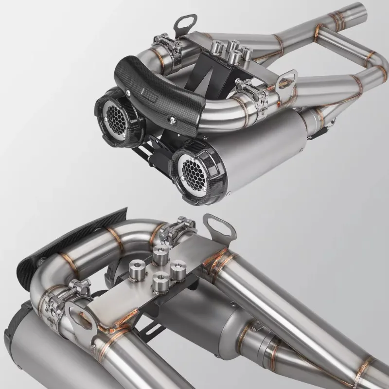 High Performance Exhaust for ZX4R ZX4RR ZX 4R 4RR Full Motorcycle Exhaust System Front Link Pipe With Double Muffler