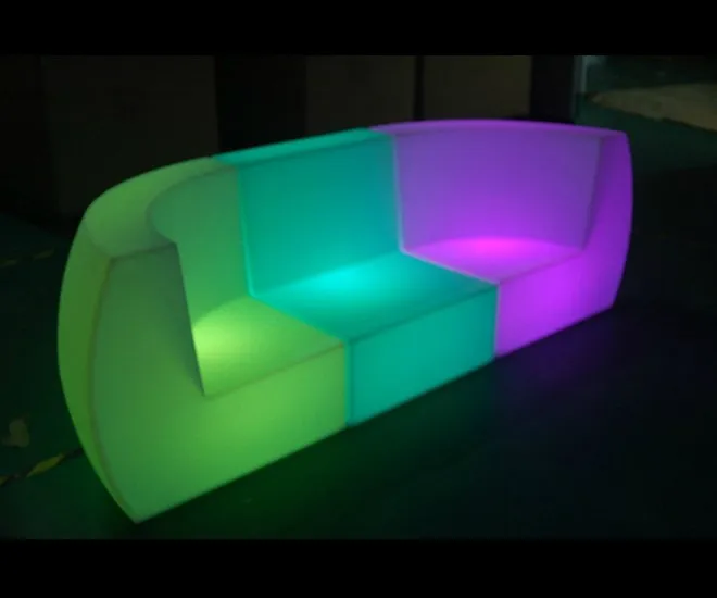 Bar Furniture Sets Night club glowing LED sofa chair bench seat booth couch set led