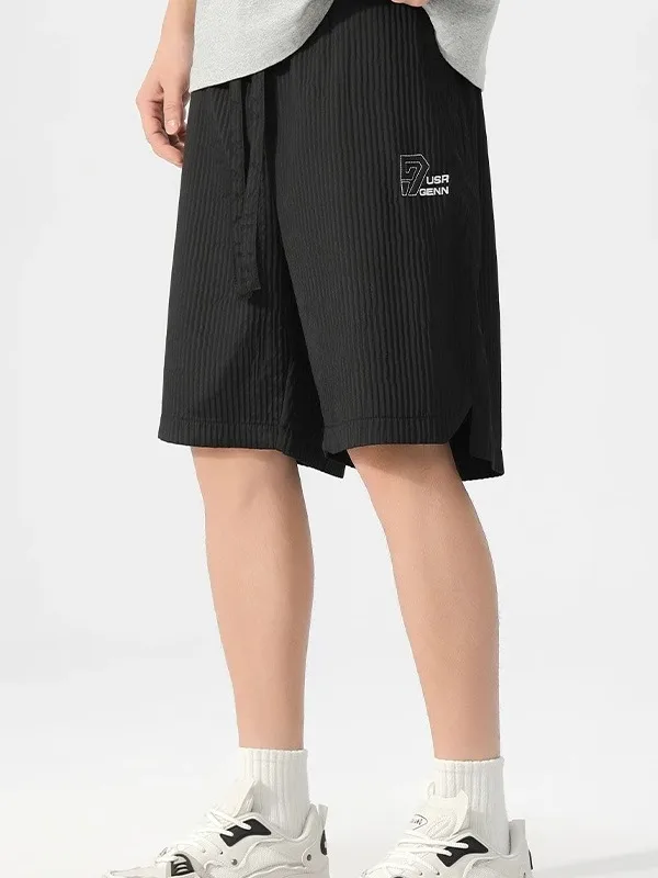 

Large Size Ice Silk orts Men's Casual Spor Loose Straight Leg Baskeall Five-Point Pants Summer Cool Feeling Leisure Tro...