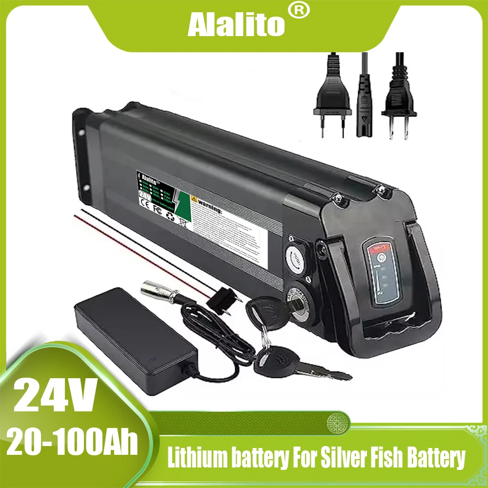 

24V bottom discharge 4-pin, 20Ah-100Ah, air transportation, suitable for folding power assisted bicycle Silver Fish model