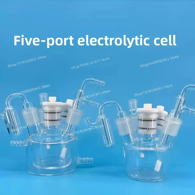 50/100/250ml Sealed Electrolytic Cell | 5-Port Redox Reaction Experiment Electrolyzer