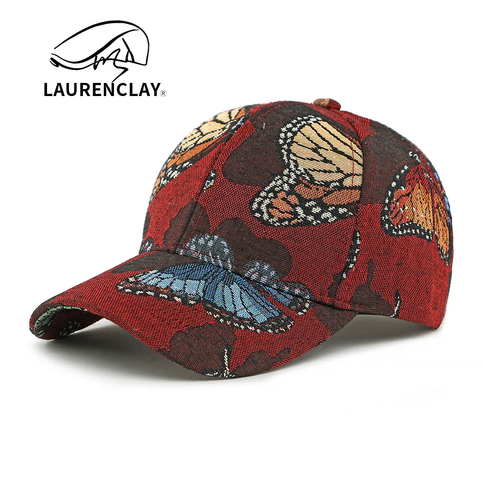 Ethnic Style Personalized Embroidered Butterfly Hat Women's Baseball Cap Hard Top Casual Versatile Peaked Cap Sun Protection Hat