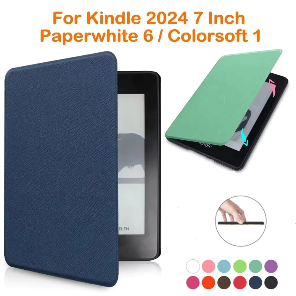 Smart Case For Kindle Paperwhite 6 12th Generation Case 2024 Magnetic Protective Shell For Kindle Paperwhite 2024 7 inch