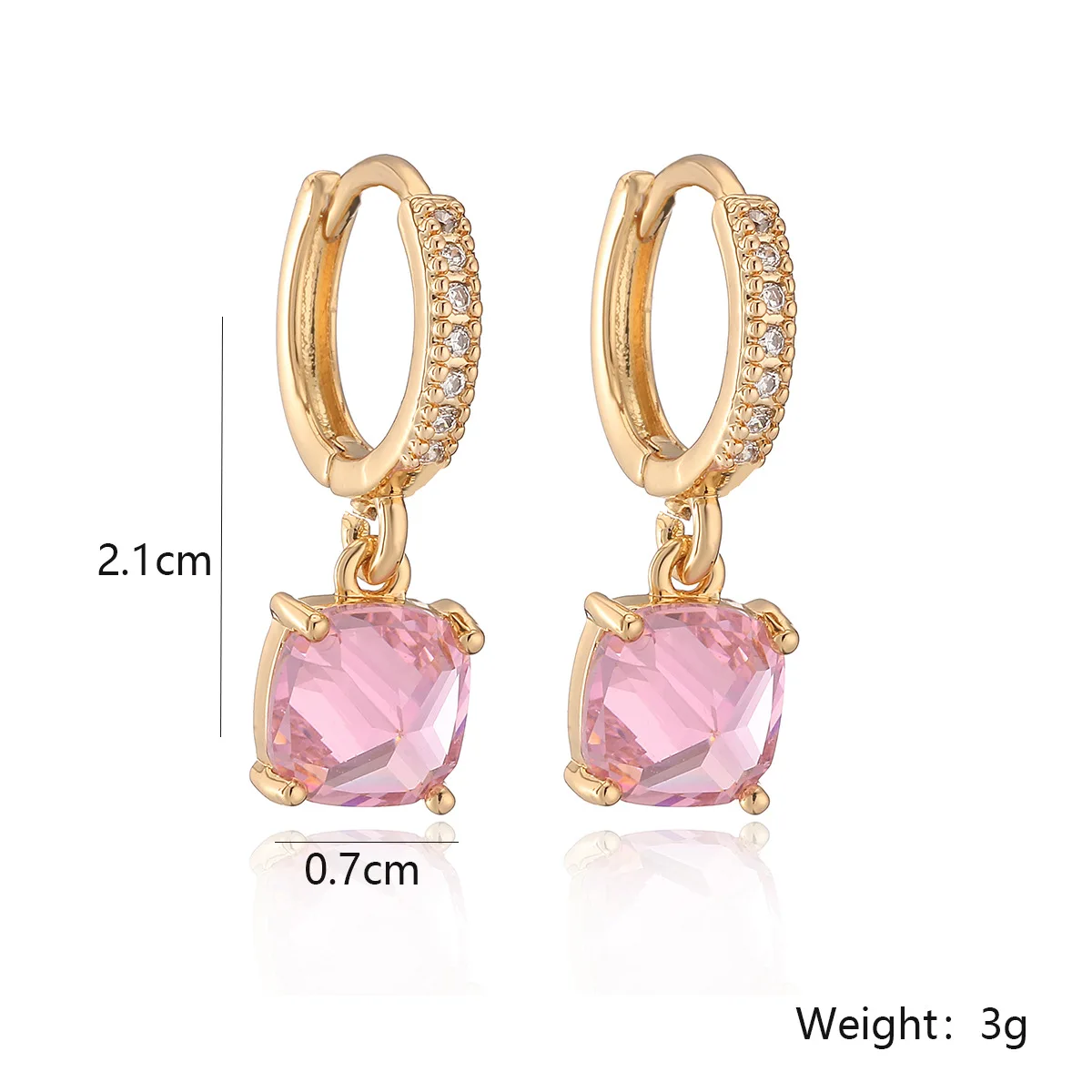 GANPUP Luxuriöse farbige AAA-Zirkonia-Ohrhänger für Damen, Nischenmode-Ohrschmuck, Accessoires, Geschenk für Partys – Detail 1