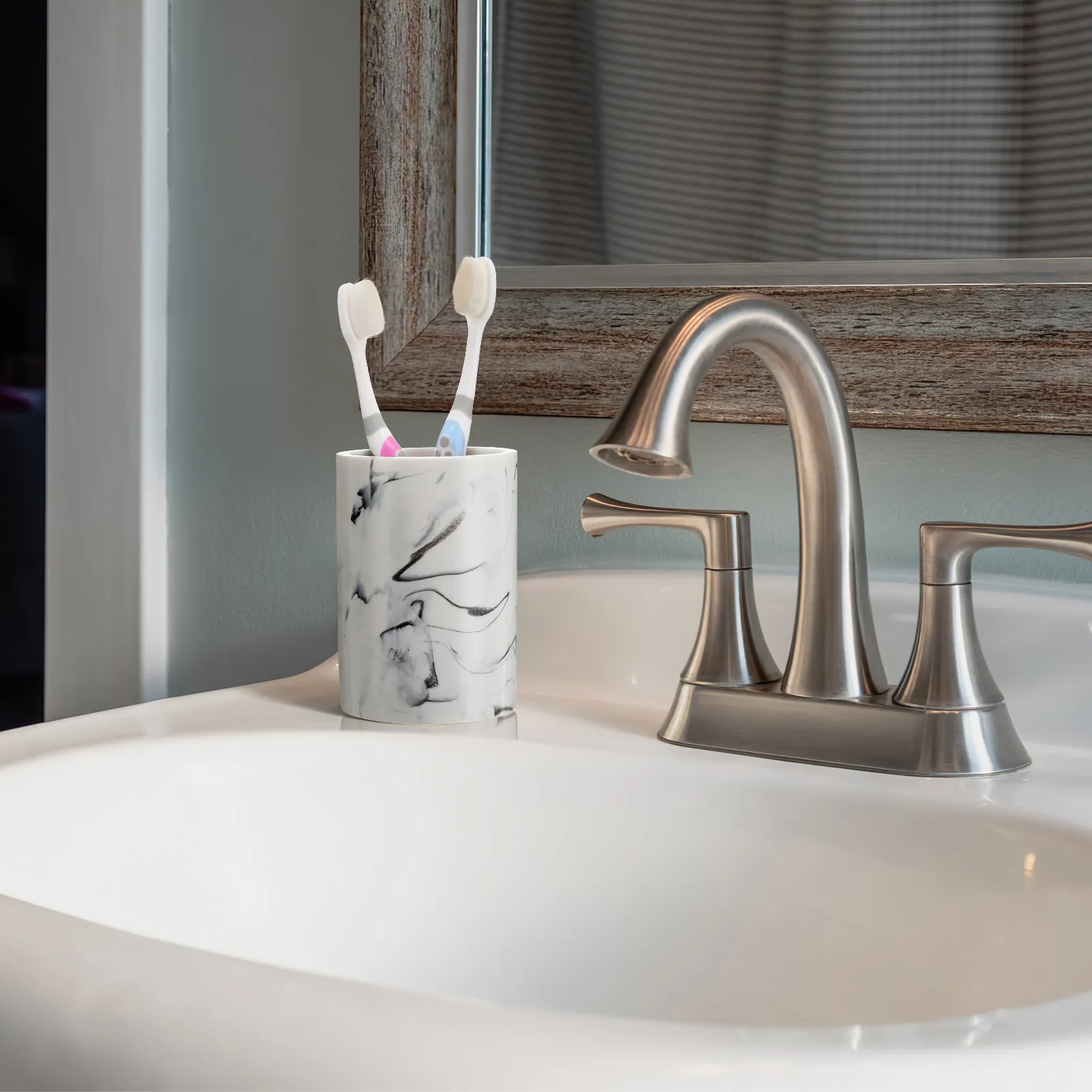 1Pcs Stylish Marbling Water Cup for Gargling Toothbrush Storage Bathroom Home Hotel Use Smooth Surface Easy Clean Long Service