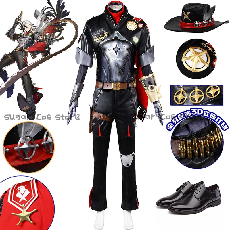 Spiel Honkai Star Rail Boothill Cosplay Kostüm Hut Handschuhe Arm Requisite Anzüge Schuhe Männer Halloween Party Karneval Party Requisiten Vorverkauf