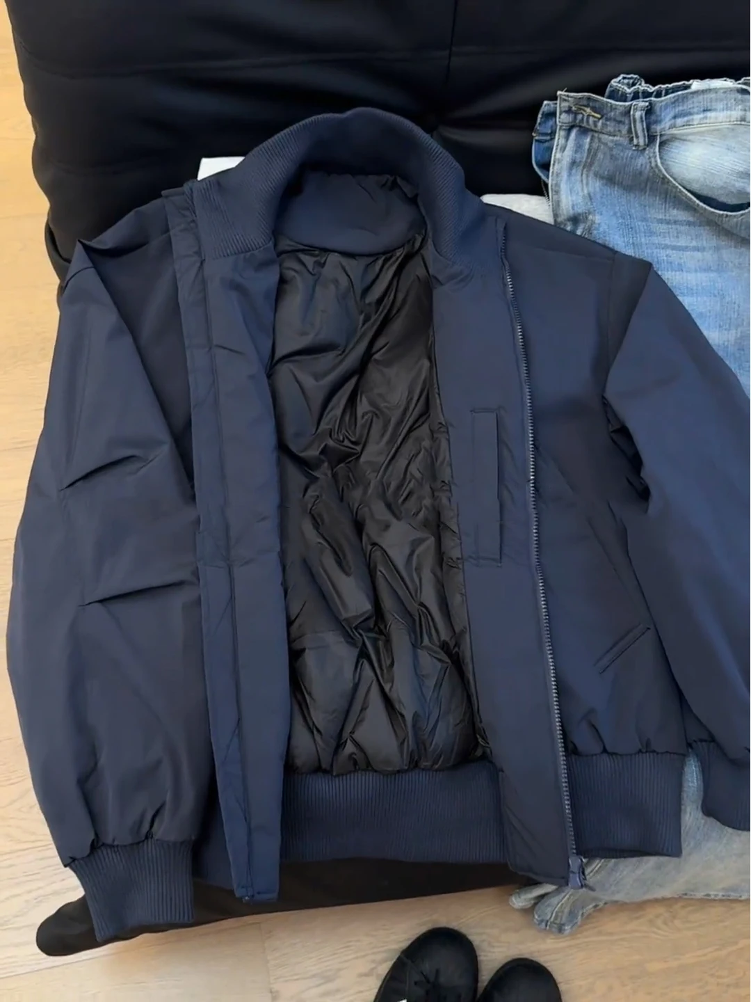 

Cleanfit Cotton Jaet Baseball Sle ort Flight Coat Men's Autumn Winter Thiened Stand Version Long Sve Stand Collar