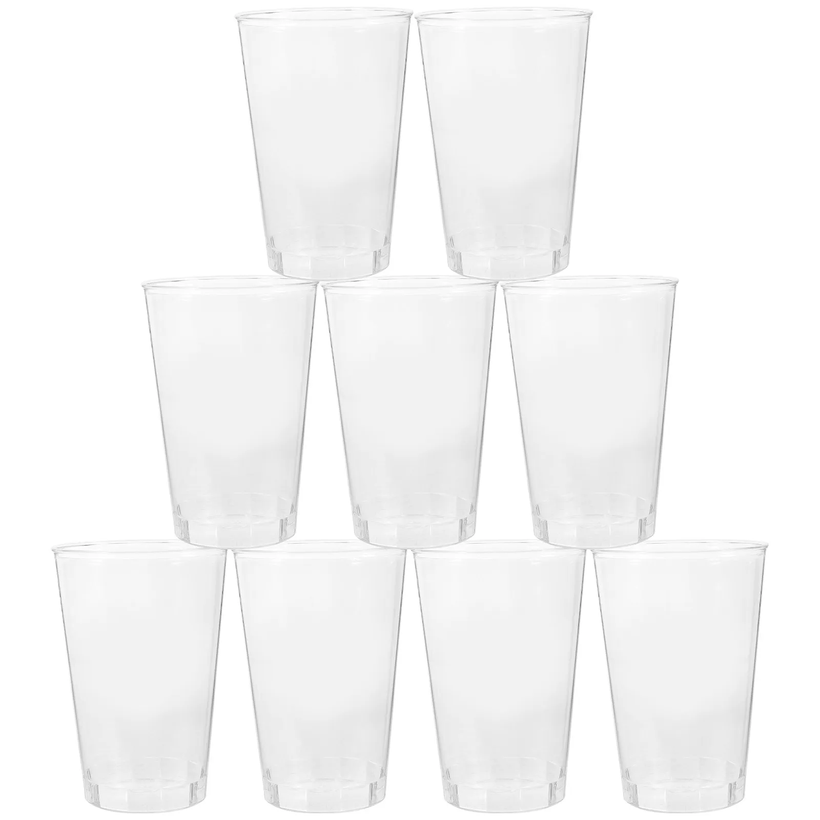 

50Pcs Hard Plastic Clear Cups Reusable Party Tumblers Stylish Design for Wedding Birthday Decor Drink Water Juice Cocktail