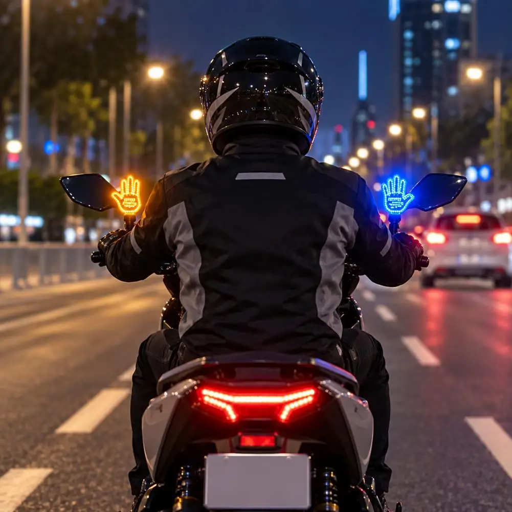 Car LED Illuminated Gesture Light Car Finger Light Road Rage Signs Middle Finger Gesture Light Hand Reminder Lamp