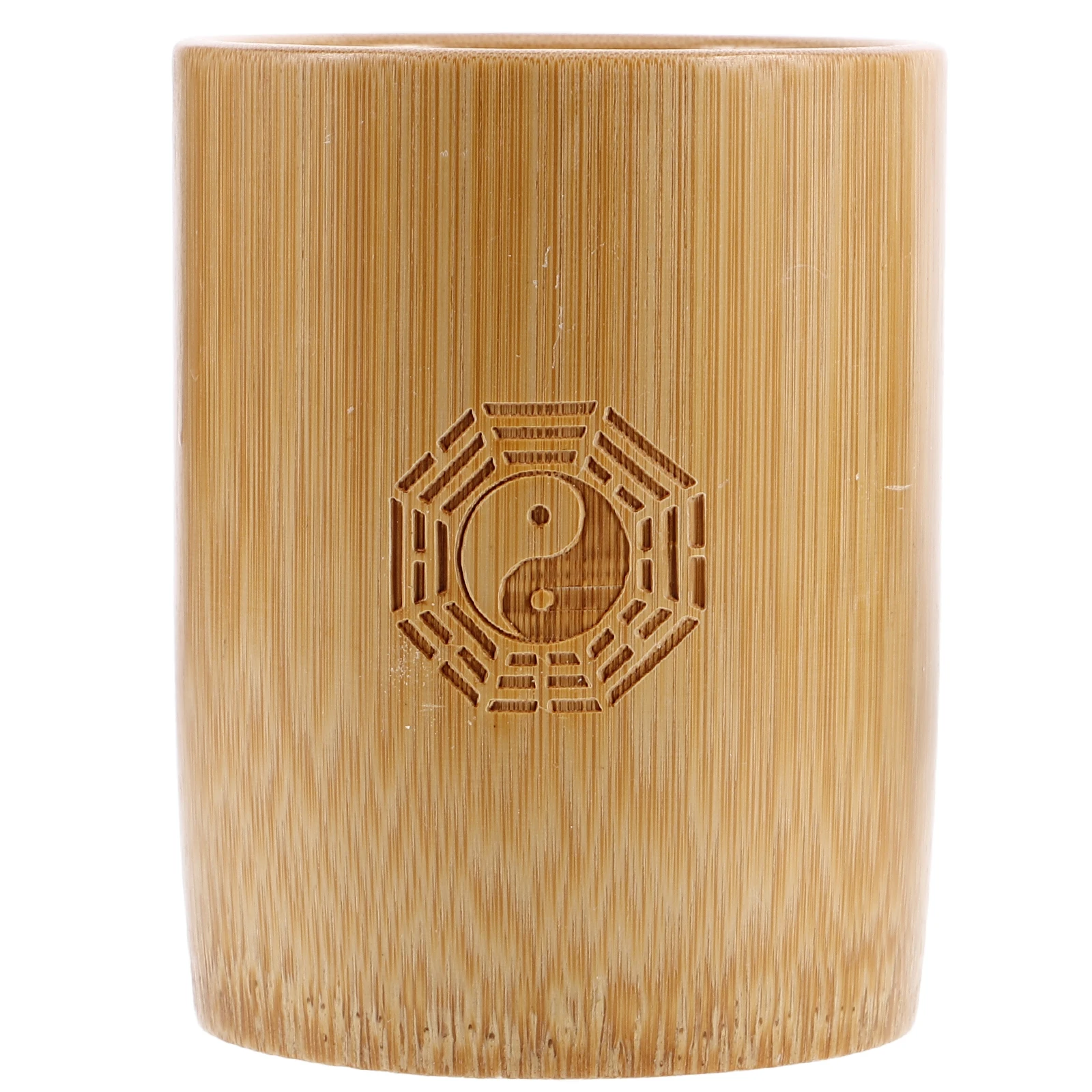 

Bamboo Stick Chinese Retro Decor Toothbrush Bathroom Storage Divination Decoration Light Brown Cup Holder Organizer