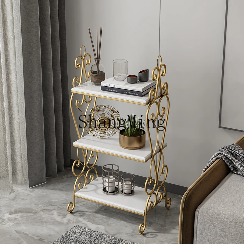 

CL exquisite living room multi-layer shelf next to sofa, indoor bedside magazine rack edge is simple