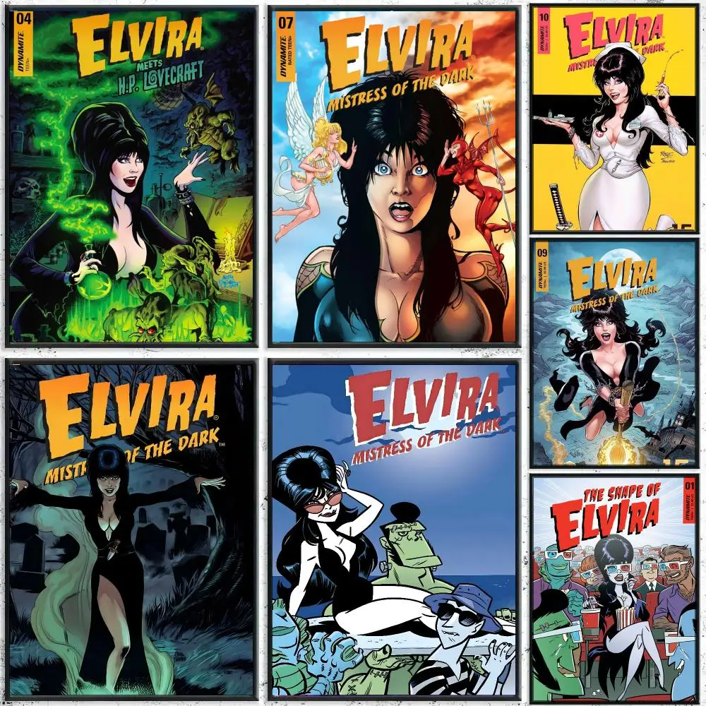E-ElviraS Mistress Dark Poster Perfect Sticker Self Adhesive for Office Home Theater Wall Art Decor Fancy Gift