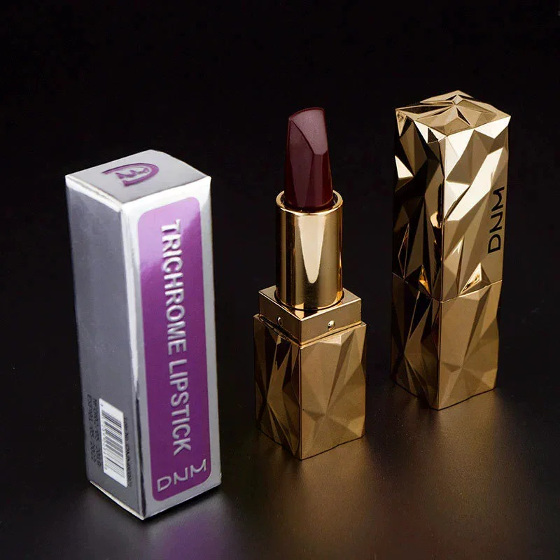 1Pc Rich Tricolor Non Stick Cup Lipstick Fine Texture Long Lasting High Pigment Waterproof Smudge-proof Lip Makeup Cosmetic Tool