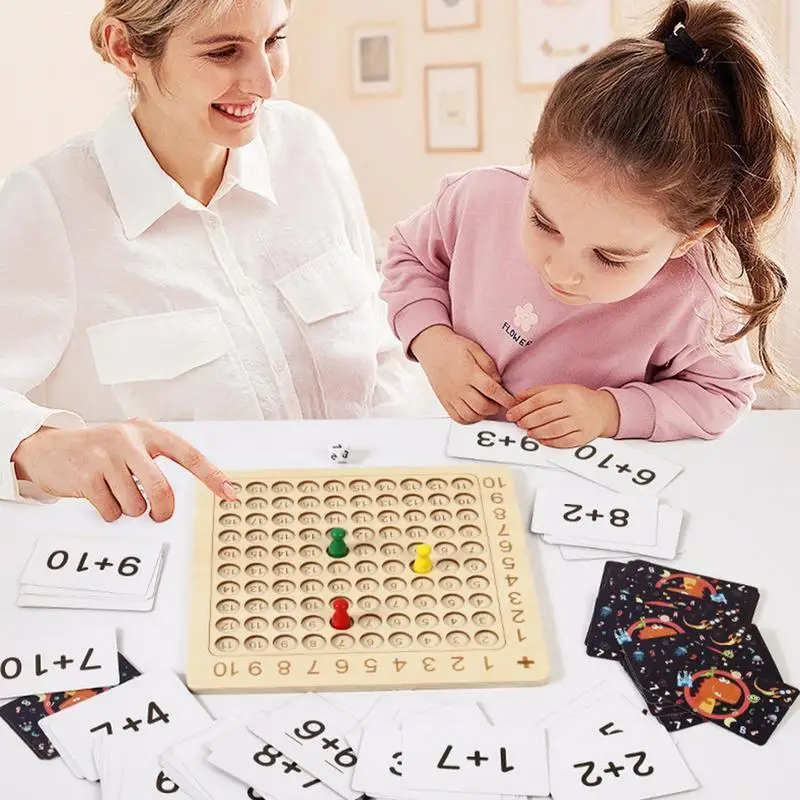 Houten Montessori Daarnaast Raad Early Educatief Math Tellen Board Interactive Denken Puzzel Spel Speelgoed Voor Kinderen