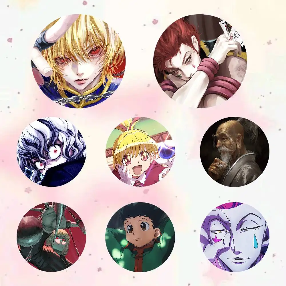 Anime HUNTER x HUNTER Anime Oft Button Pin Creativity Manga Round Badge Cartoon Brooches For Bag Jacket Collar Decor Gift