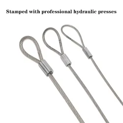 2PCS 1.5/2/3mm PVC Coated Cable With Loop Compression Customisable Rustproof 304 Stainless Steel Wire Rope Non-adjustable Slings