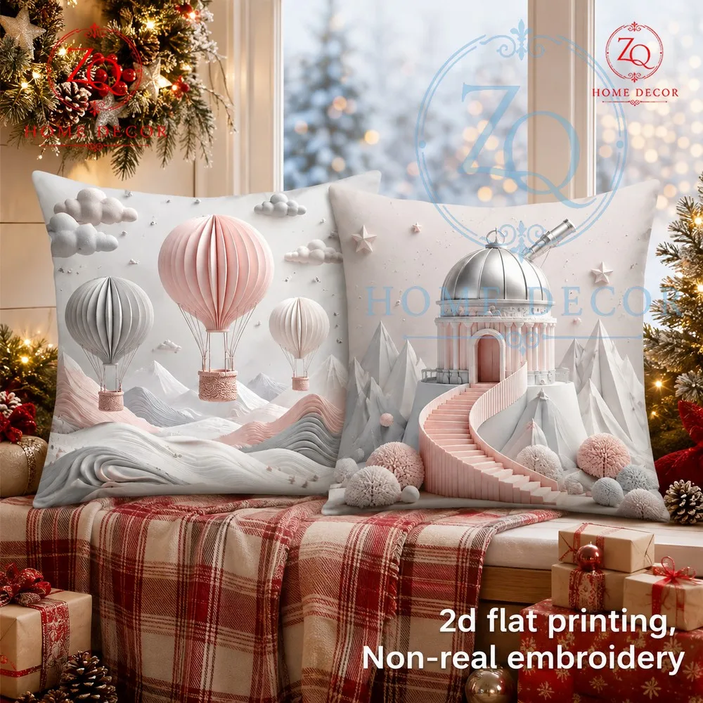 Romantic Observory Snow Mountain Scene Pillowcase Girlish St Furnishing Pillow Living Room Bedroom mosphere Decorive Cushion