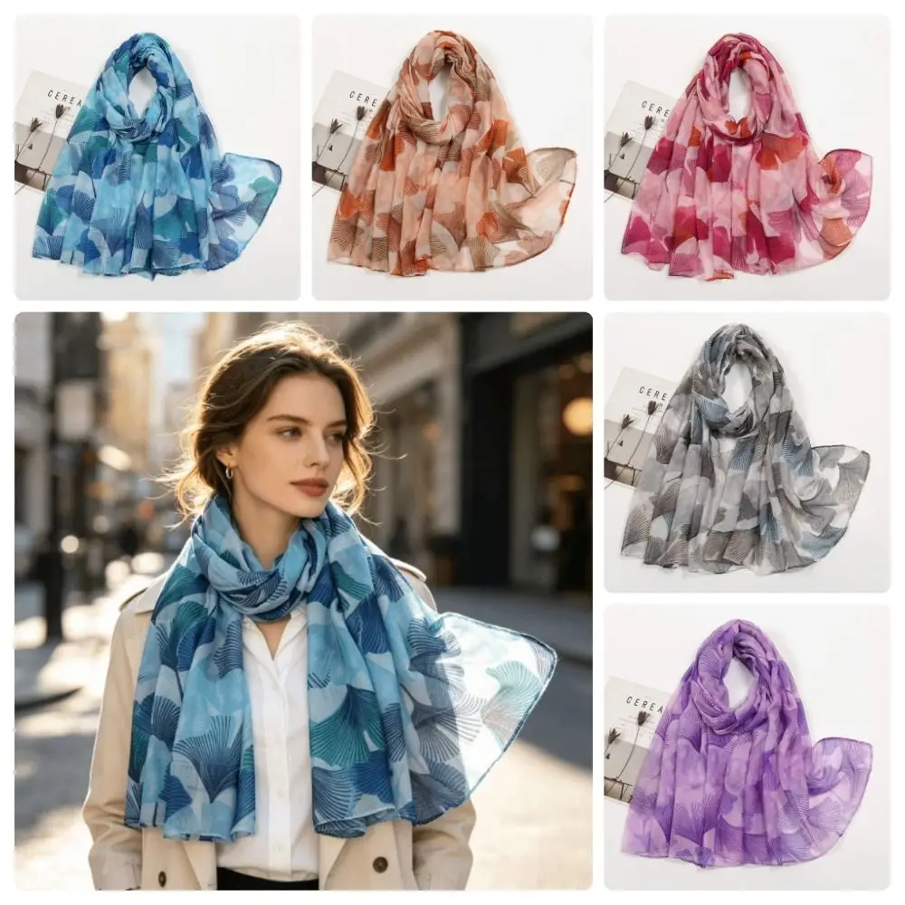 Soft Thin Voile Thin Scarf Sunscreen Floral Print Floral Print Scarves Foulard Tippet Summer