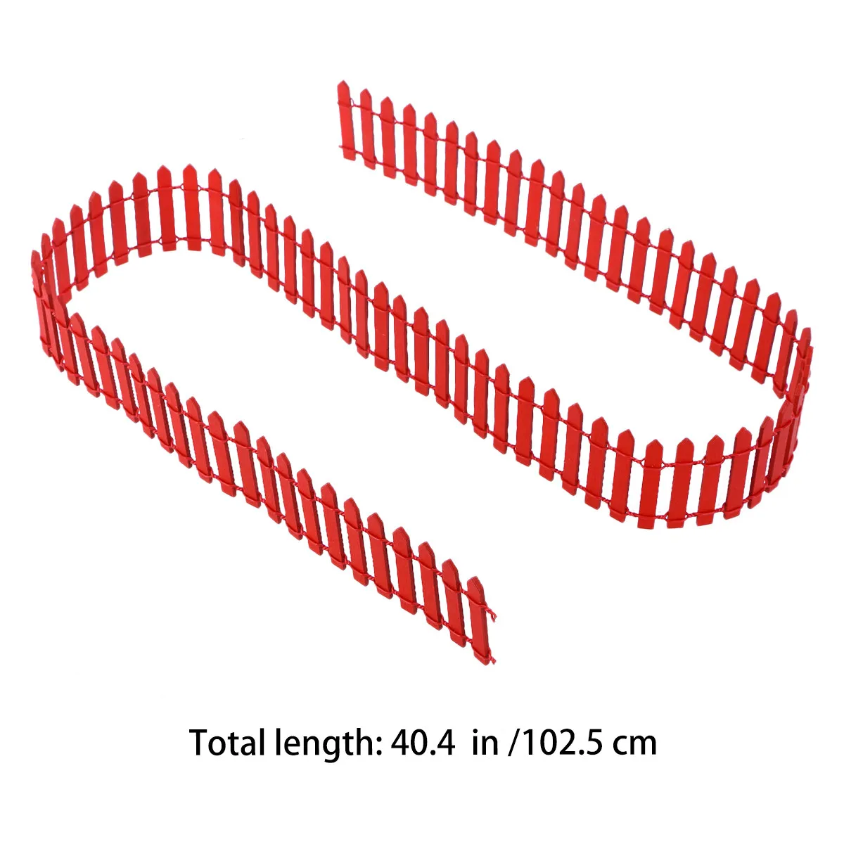 100Cm Mini Wood Fence Red Small DIY Fairy Garden Picket Fence Christmas Tree Decoration Micro Landscape Bonsai Terrarium