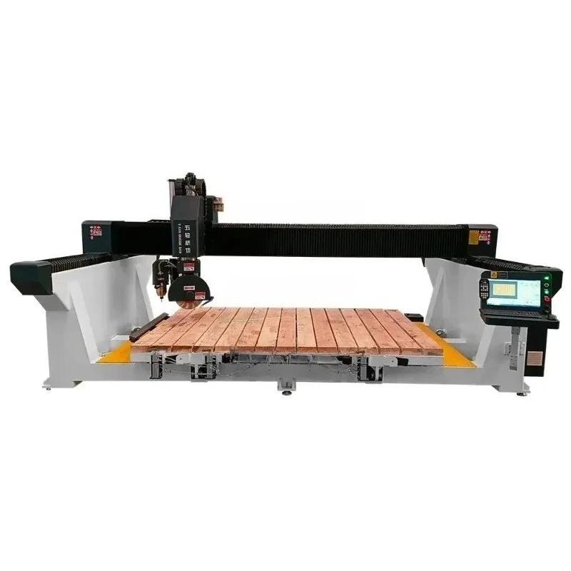 5 axis quartz granite marble stone cnc milling cutting bridge saw machine