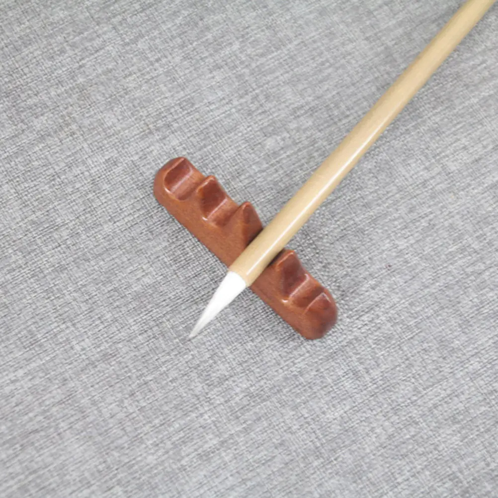1Pcs Natural Solid Wood Calligraphy Pen Holder Elegant Simple Design Brush Pen Stand for Traditional Chinese Painting