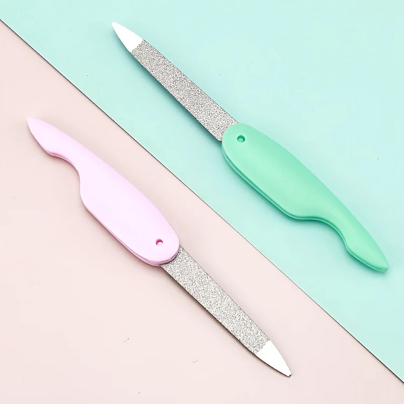 1/2/4Pcs MINI BIRD พับเล็บแฟ้มล้างและขัดเล็บแฟ้ม Double Sided Frosted พลาสติก ABS วัสดุเล็บเครื่องมือ