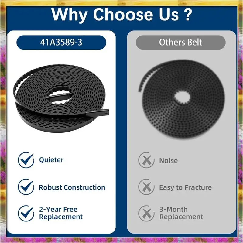 Easy Use 41A3589-3 41A3589‑12 Drive Belt For 7 Ft High Garage Door, 233 Inches Belt Assembly For Garage Door Opener