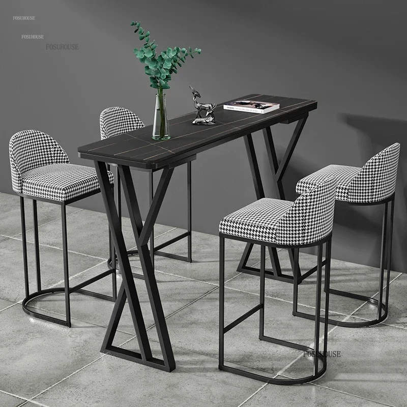 #Light Luxury Slate Bar Tables Household High Table Kitchen Furniture Creative Cafe Dining Room Tables Nordic Bar Counter N