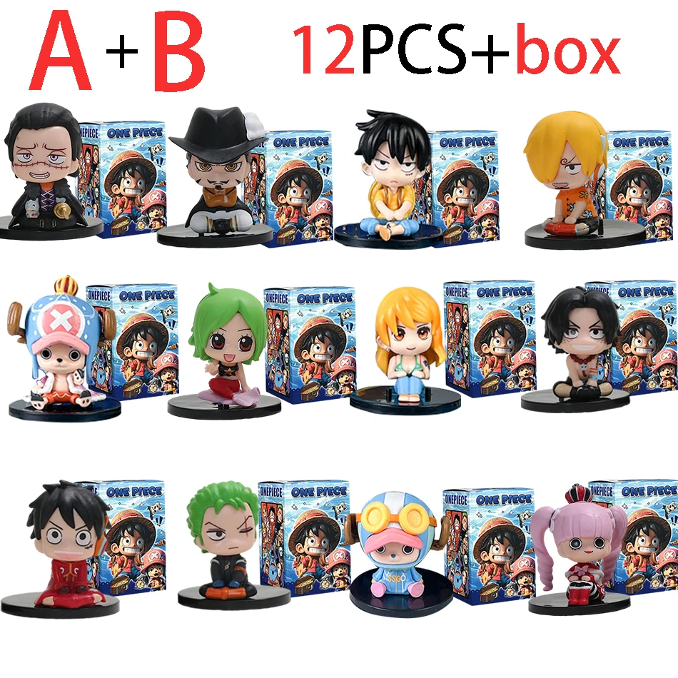 1-12 szt. figurka niespodzianka Anime One Piece Luffy Roronoa Zoro 6cm wersja Q, urocza figurka akcji, zabawka, dekoracja na biurko, model, prezent — zdjęcie 6