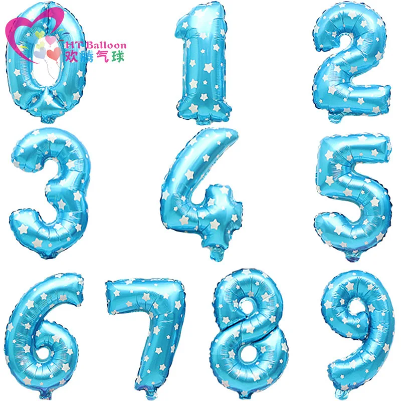 32inch Big Rose Red 0-9 Digital Number Foil Balloons Happy Birthday Wedding Party Decorations Baby Shower Large Figures Globos