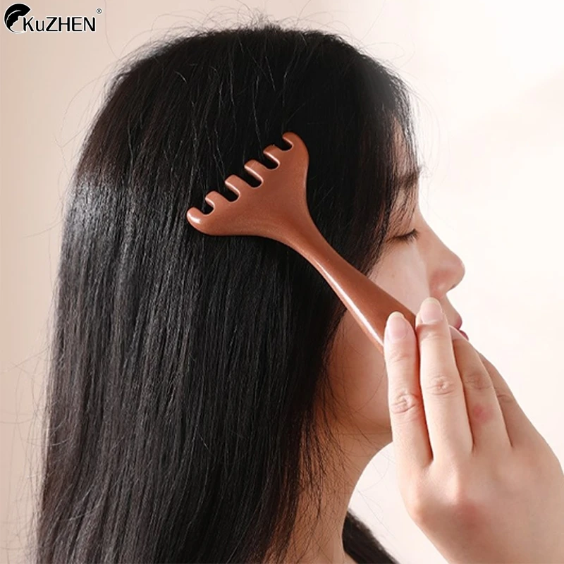 Body Meridian Massage Comb Deer Antlers Wide Tooth Acupuncture Help Blood Circulation Anti-static Smooth Hair